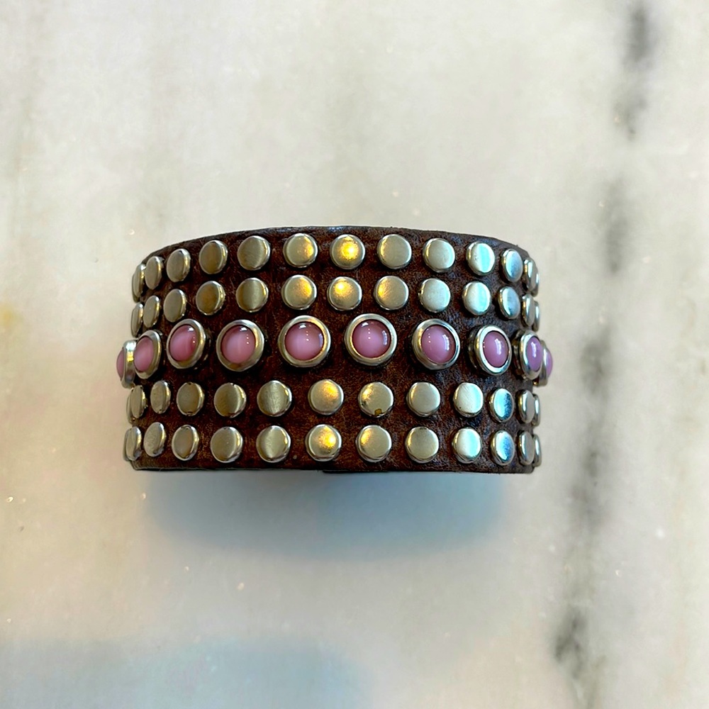 Studded leather bracelet